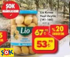 LİO KIRMA YEŞİL ZEYTİN (141-160) 400 G